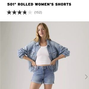 Levi's Women's Blue Denim Rolled Up Shorts, Size 25